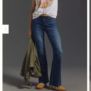 MOTHER The Weekender Mid-Rise Flare Blue  27 dark jeans